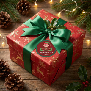 Adesivo Redondo Fique Alegre Seja um Elfo de Natal Personalizado E