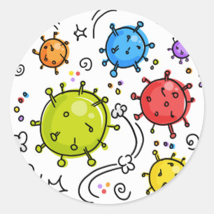 Adesivo Redondo Fique Bem Vírus