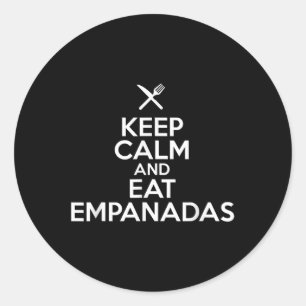 Adesivo Redondo Fique Calmo E Coma Comida Humorística Das Empanada