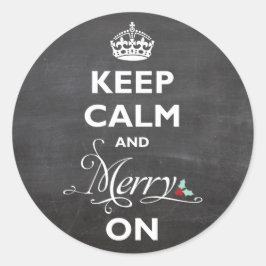 Adesivo Redondo Fique Calmo E Feliz No Feriado Engraçado Do Quadro