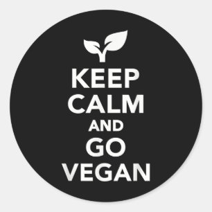 Adesivo Redondo Fique Calmo E Vá Vegan