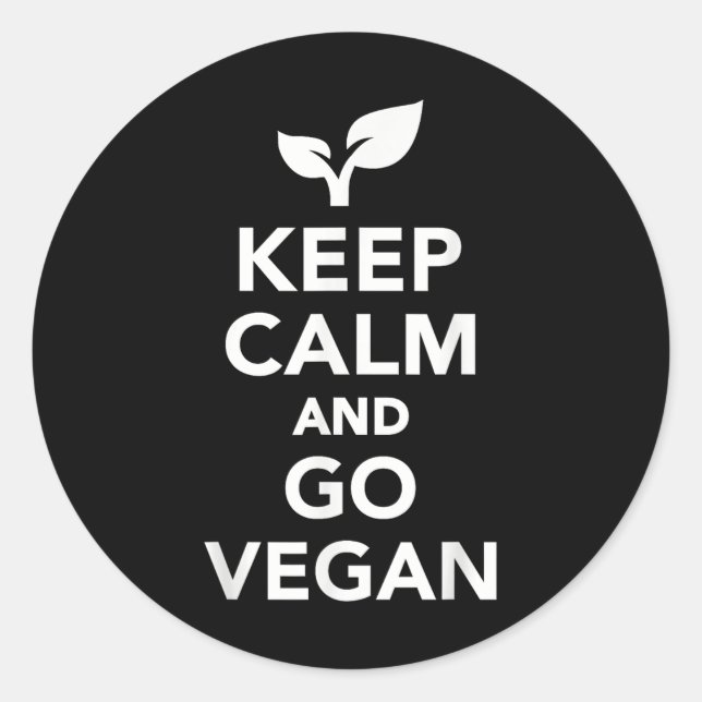 Adesivo Redondo Fique Calmo E Vá Vegan (Frente)