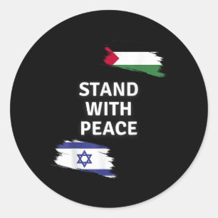 Adesivo Redondo Fique Com A Paz. Camisa Palestina de Israel. Diga