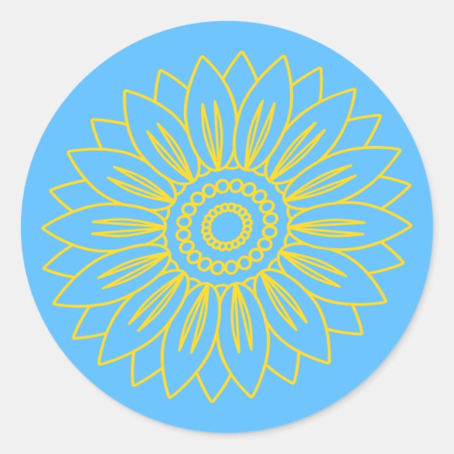 Adesivo Redondo Fique com a Ucrânia (Frente)