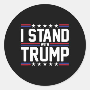 Adesivo Redondo Fique Com Trump American Flag Usa Trump Supporter