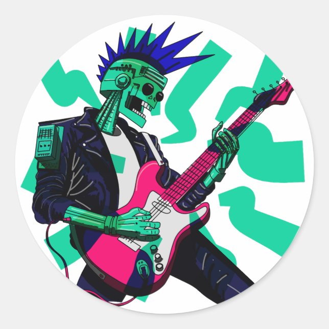 Adesivo Redondo Fique elétrico (Frente)