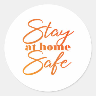 Adesivo Redondo Fique em casa Seguro