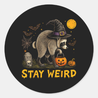 Adesivo Redondo Fique Estranho Jimothy Seattle Guaxinim Halloween