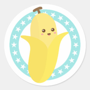 Adesivo Redondo Fique Louco com Banana Fofa