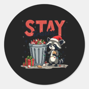 Adesivo Redondo Fique Trashy Funny Racoon Memória Feliz Anim de Na
