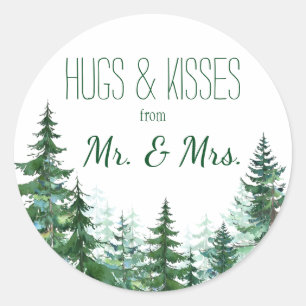 Adesivo Redondo Fir Tree Obrigado Stickers