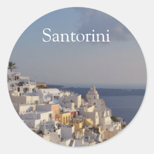 Adesivo Redondo Fira Santorini Stickers