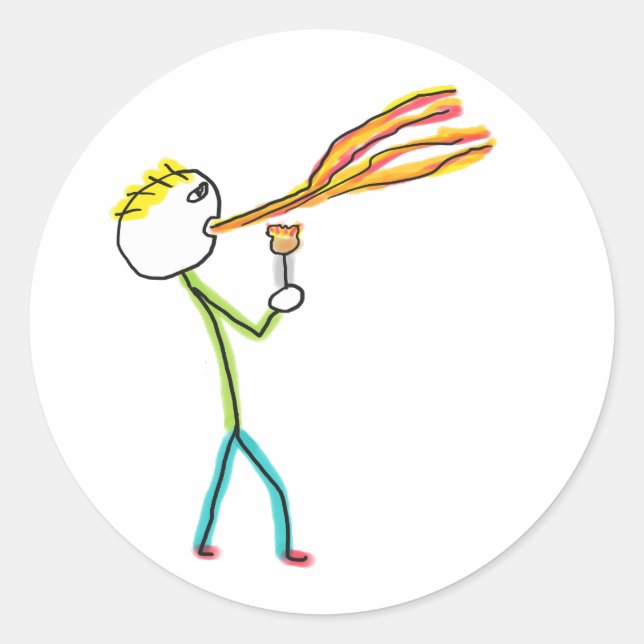 Adesivo Redondo Fire Breathing Stickman (Frente)