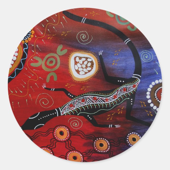 Adesivo Redondo Fire Goanna Dreaming (Frente)