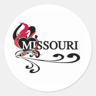 Adesivo Redondo Fire Heart Missouri