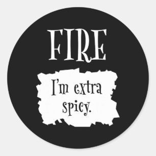 Adesivo Redondo Fire Hot Packet Halloween Taco Eu sou Extra Spicy