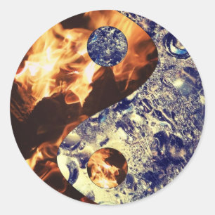 Adesivo Redondo Fire & Ice Yin Yang Stickers