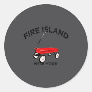 Adesivo Redondo Fire Island Large Version Red Wagon Long Island Ny