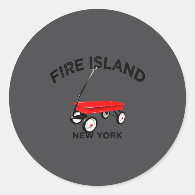 Adesivo Redondo Fire Island Large Version Red Wagon Long Island Ny (Frente)