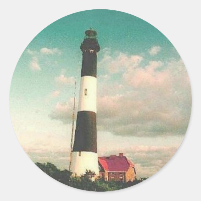 Adesivo Redondo "Fire Island Lighthouds at Sunset" Stickers (Frente)