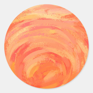 Adesivo Redondo Fire Lake Orange Swirl