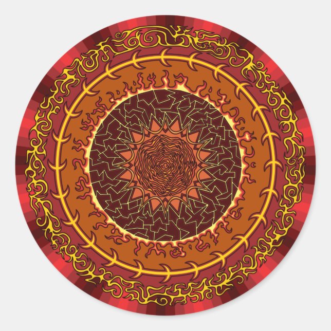 Adesivo Redondo Fire Mandala Sticker (Frente)