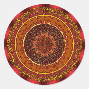 Adesivo Redondo Fire Mandala Sticker