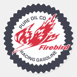 Adesivo Redondo Firebird puro que compete o sinal do vintage da