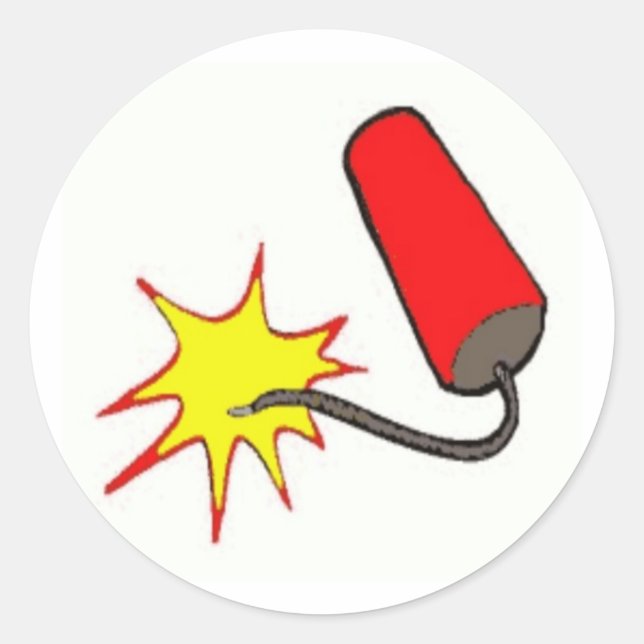 Adesivo Redondo Firecracker de 4 de julho (Frente)