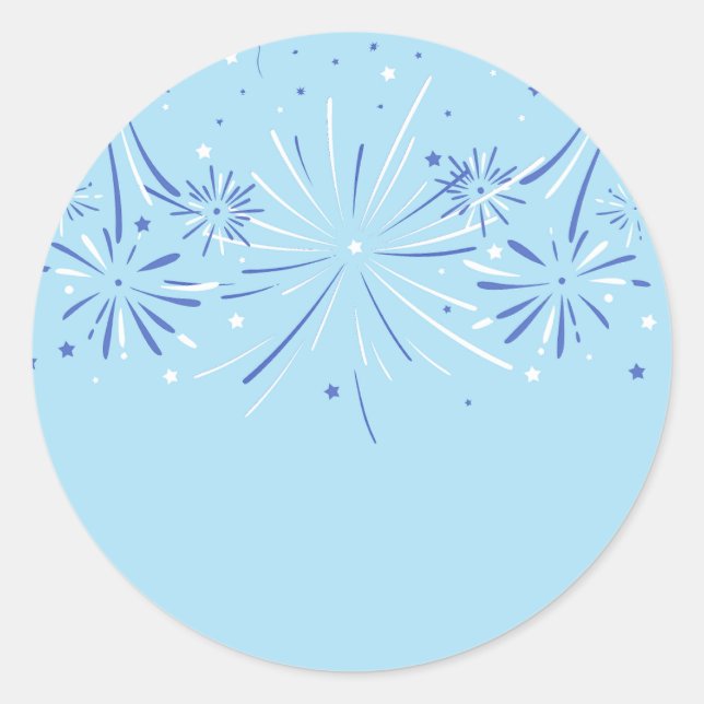 Adesivo Redondo Firecracker espumante, 4 de julho (Frente)