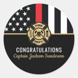 Adesivo Redondo Firefighter Fire Department Retirement Fireman