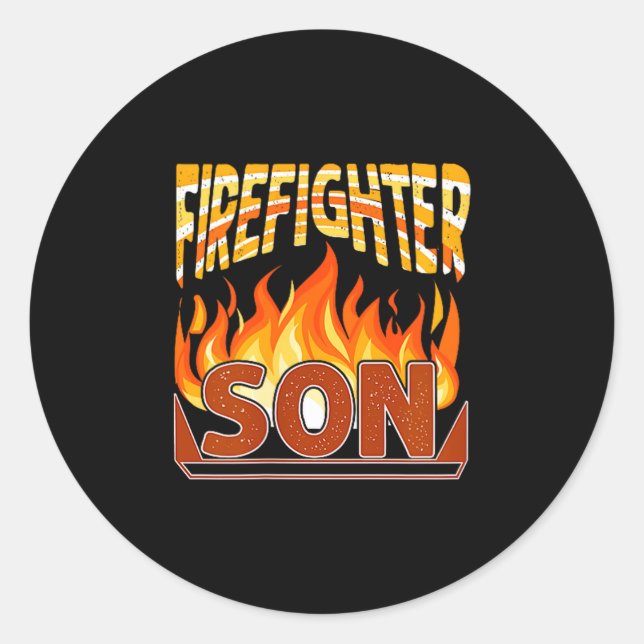 Adesivo Redondo Firefighter Son Fireman Gift Proud Firefighter Quo (Frente)