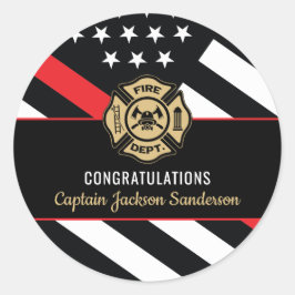 Adesivo Redondo Fireman Fire Department Firefighter Retirement