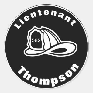 Adesivo Redondo Fireman Hat Stickers