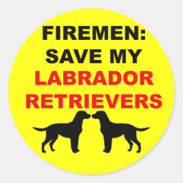 Adesivo Redondo Fireman Salve Meus Retrivers do Labrador