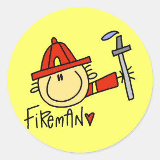 Adesivo Redondo Fireman Stickers