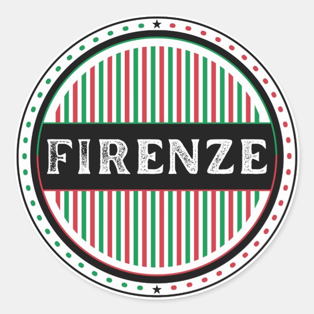 Adesivo Redondo Firenze City Pride Emblem – Italian Identity (Frente)