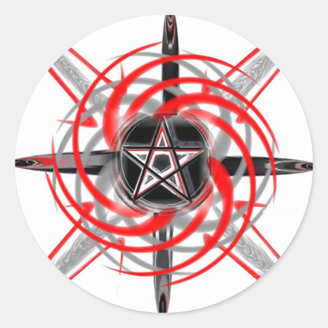 Adesivo Redondo FireStar White Round Sticker (Frente)