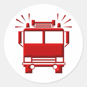 Adesivo Redondo Firetruck vermelho