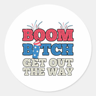 Adesivo Redondo Fireworks Disparando Diretor de Sistema Funny Boom