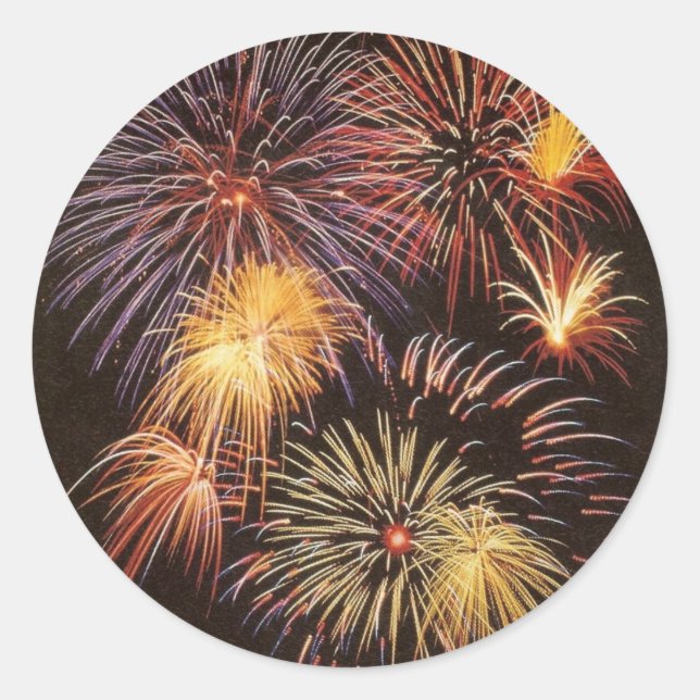 Adesivo Redondo Fireworks - Sticker (Frente)