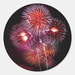Adesivo Redondo Fireworks Sticker