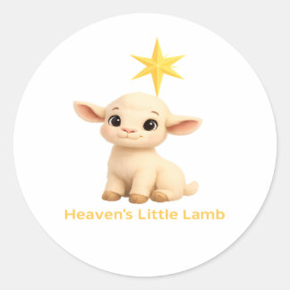 Adesivo Redondo First Christmas Religious Heavens Little Lamb