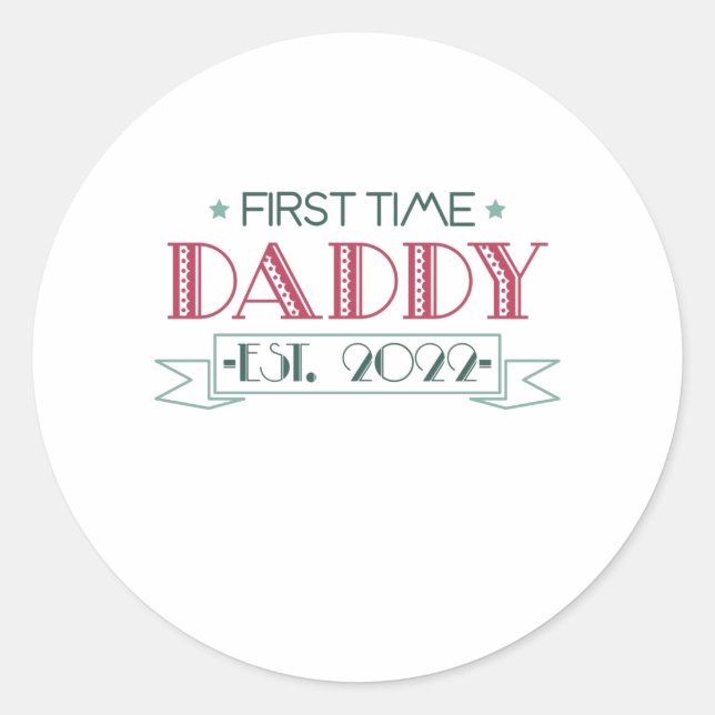 Adesivo Redondo First Time Dad 2022 (Frente)