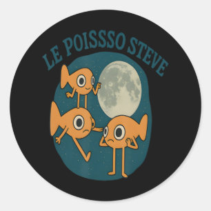 Adesivo Redondo Fish Le Poisson Steve Funny Fish