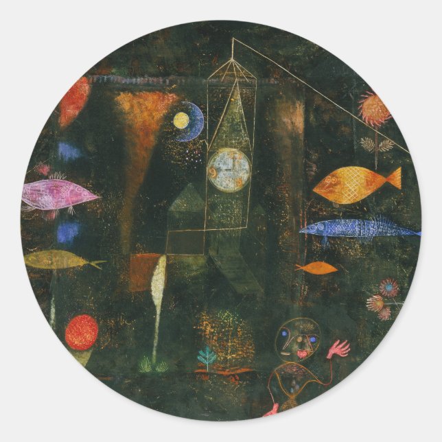 Adesivo Redondo Fish Magic - Paul Klee (Frente)