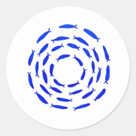 Adesivo Redondo fish shoal circle bait ball 