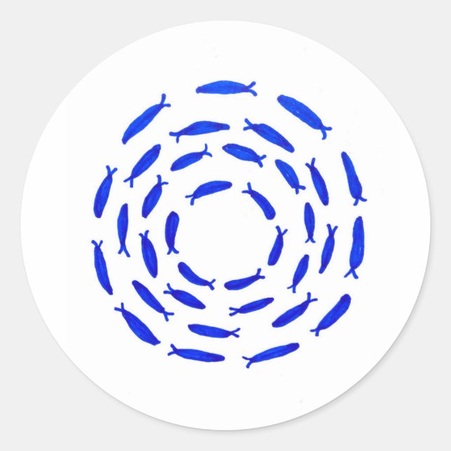 Adesivo Redondo fish shoal circle bait ball  (Frente)