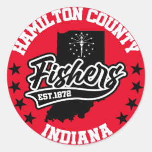 Adesivo Redondo Fishers, Indiana
