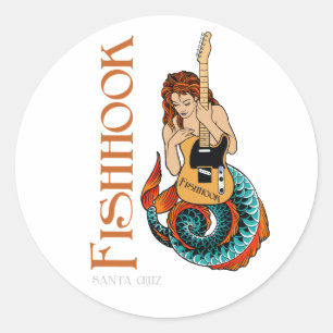 Adesivo Redondo Fishhook Mermaid Sticker